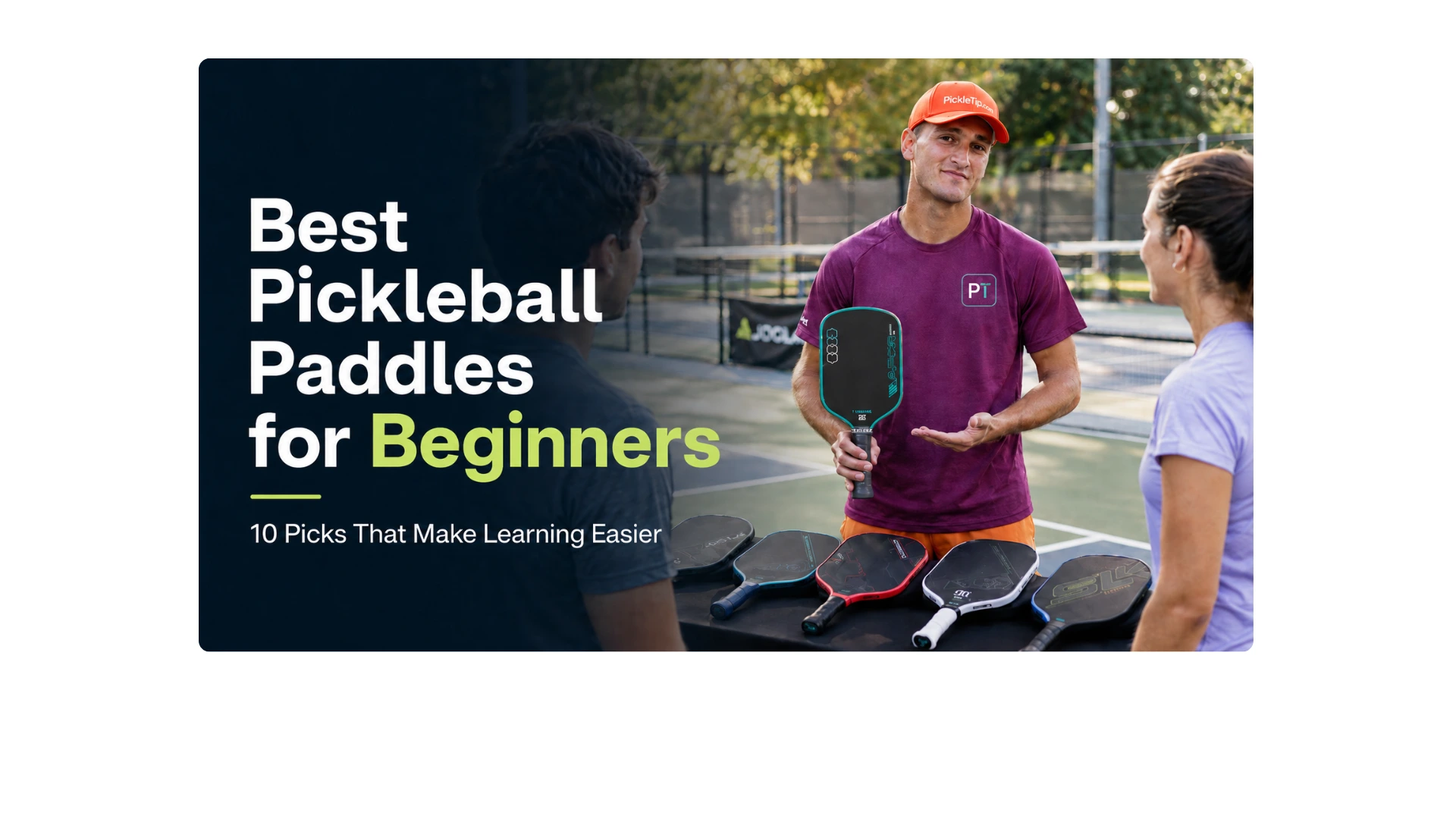 Coach AJ helping beginners choose the best pickleball paddle