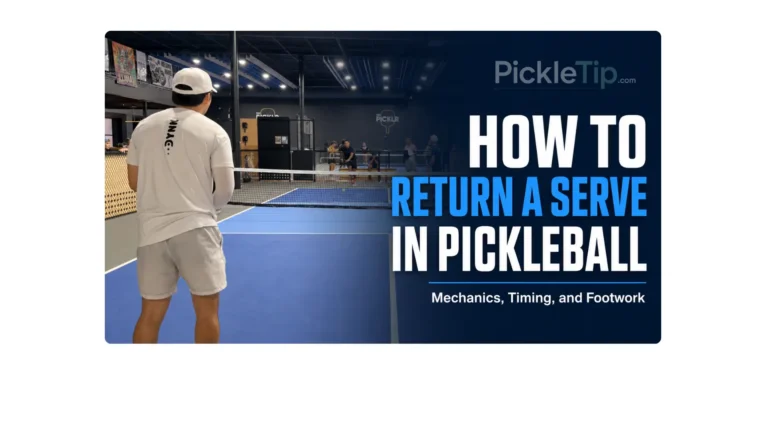Coach AJ preparing to return a serve at The Picklr Biloxi during a DUPR 20 MiLP pickleball event