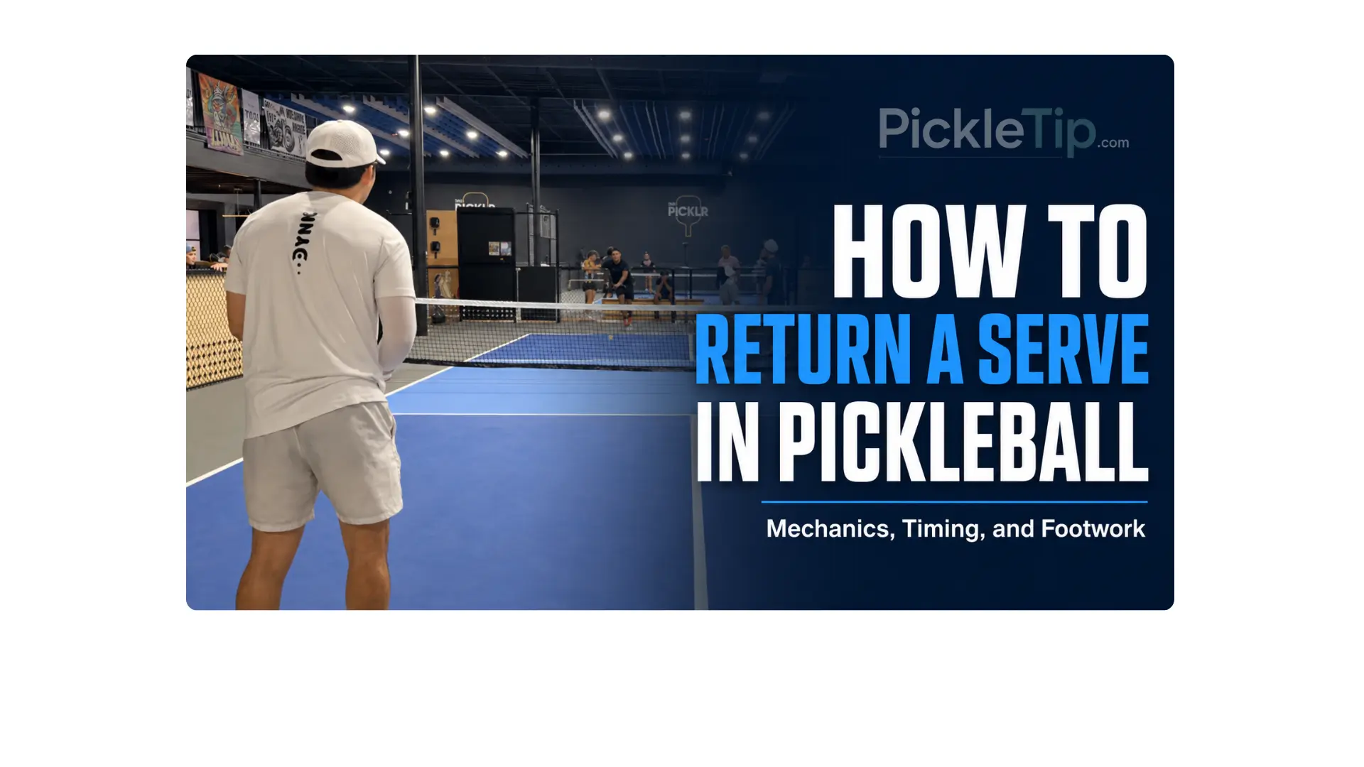 Coach AJ preparing to return a serve at The Picklr Biloxi during a DUPR 20 MiLP pickleball event