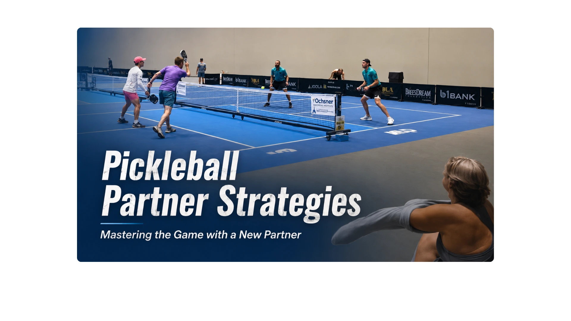 Two pickleball teams competing at the Drew Brees NOLA Pickle Fest