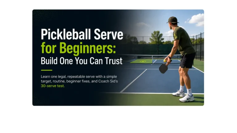 Beginner pickleball player preparing to serve toward a target in the opposite service box