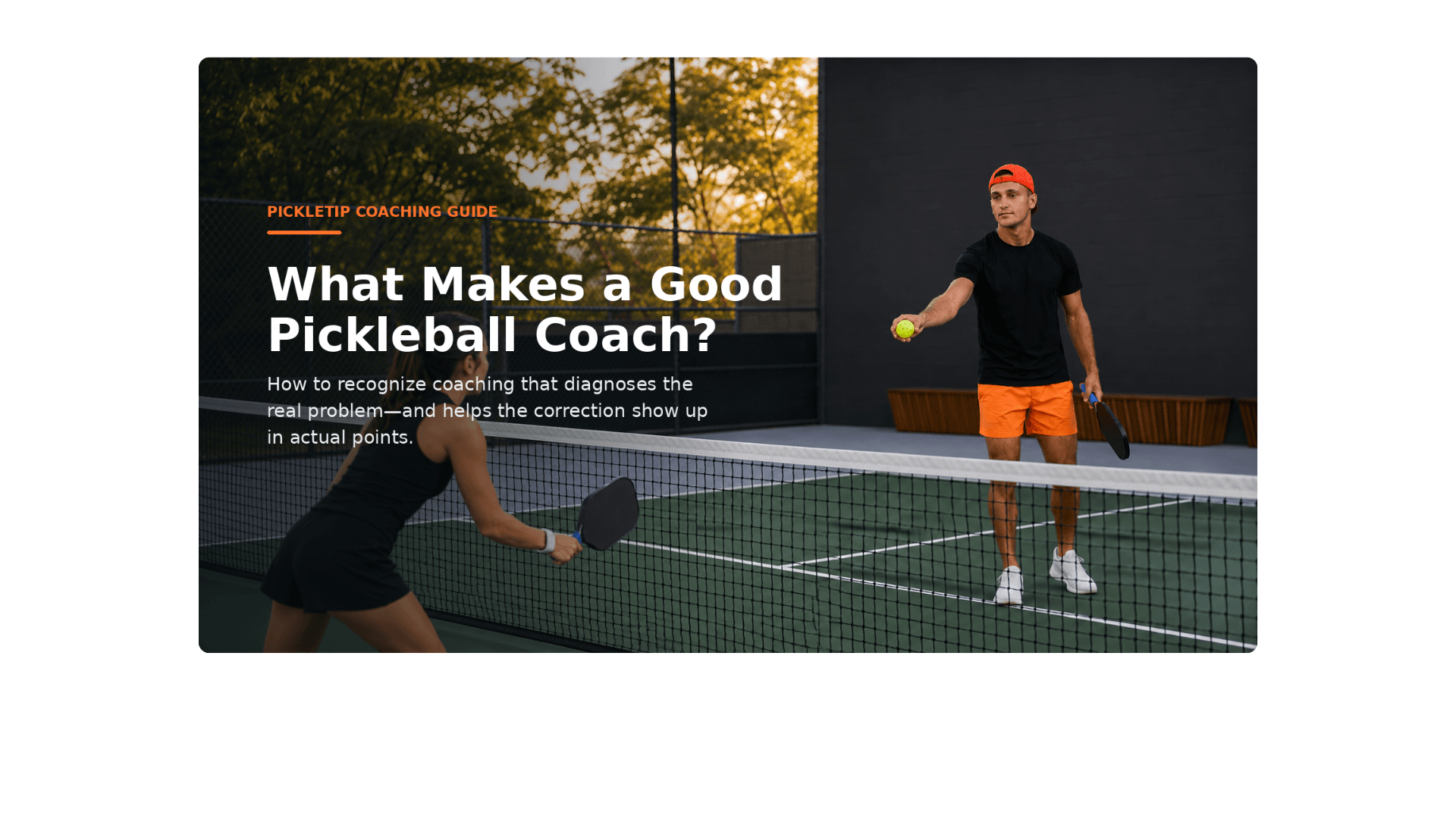 Coach AJ Parfait teaching a student during a pickleball lesson on an outdoor court