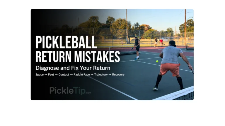 Coach Sid hitting a pickleball return during a match at Mike Miley Playground