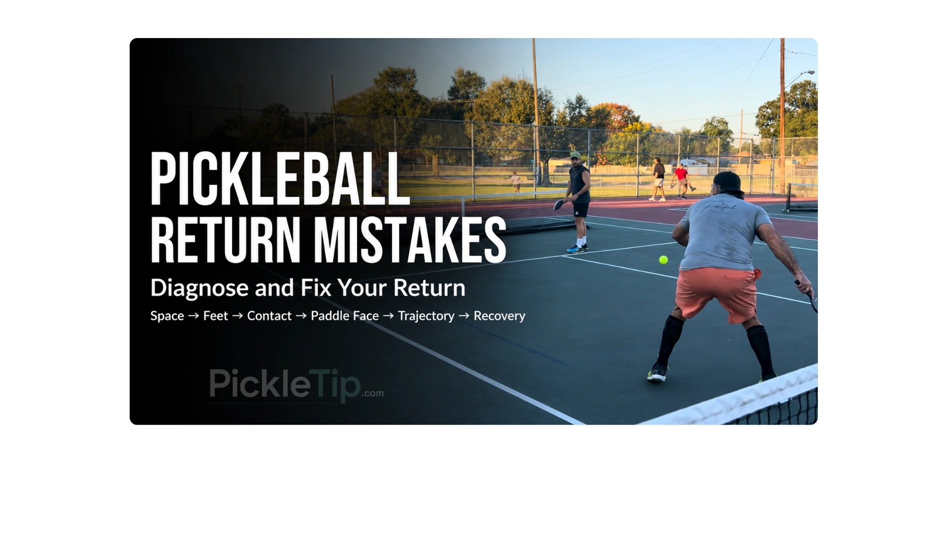 Coach Sid hitting a pickleball return during a match at Mike Miley Playground