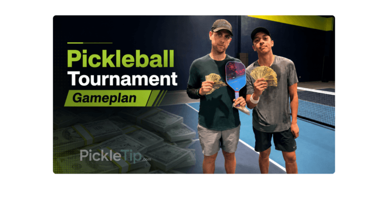 Gavin and Ethan holding prize money after using a pickleball tournament game plan
