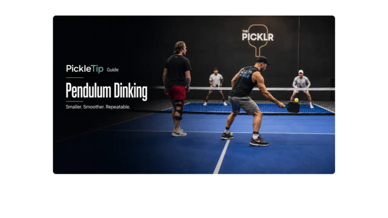 AJ Parfait demonstrates a balanced forehand pendulum dink beside partner Patch Heard at The Picklr tournament in Biloxi.