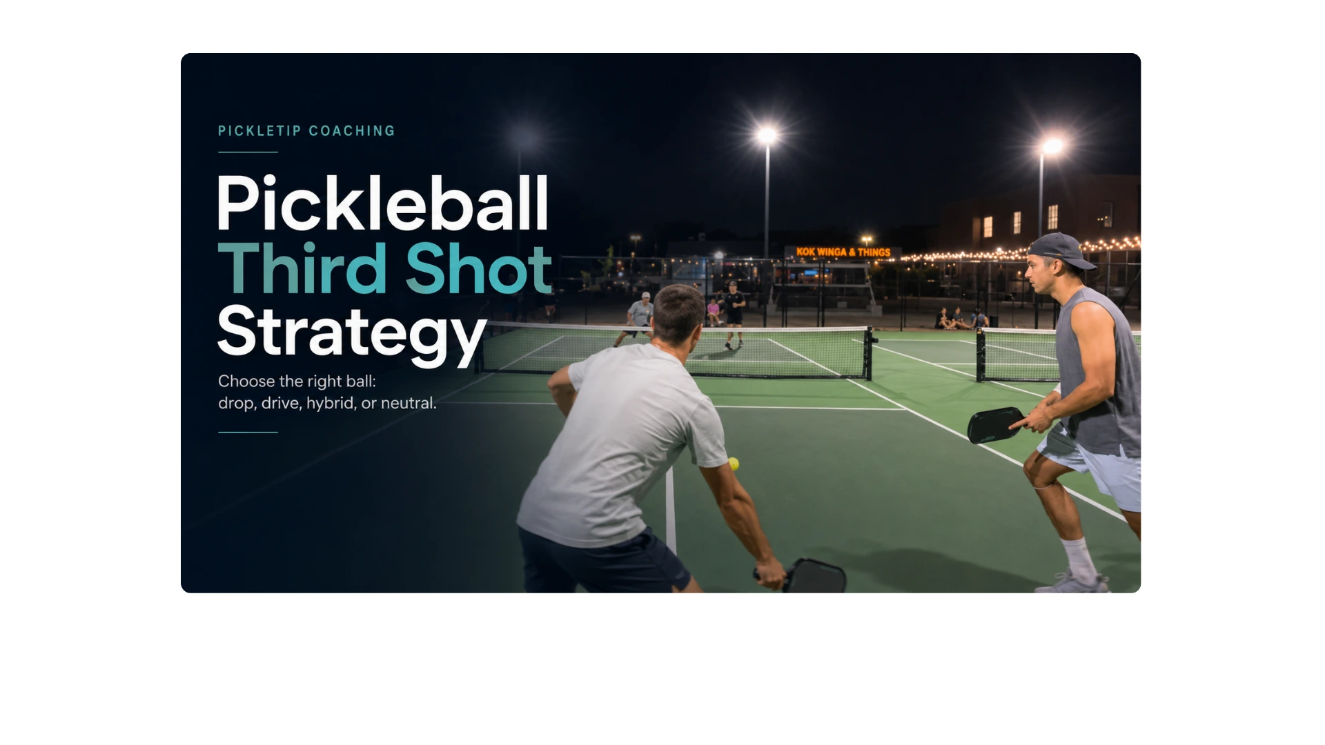 Coach AJ Parfait prepares to hit a pickleball third shot as Ethan Pipitone gives him room to work at the Electric Pickle Moneyball tournament in Baton Rouge.