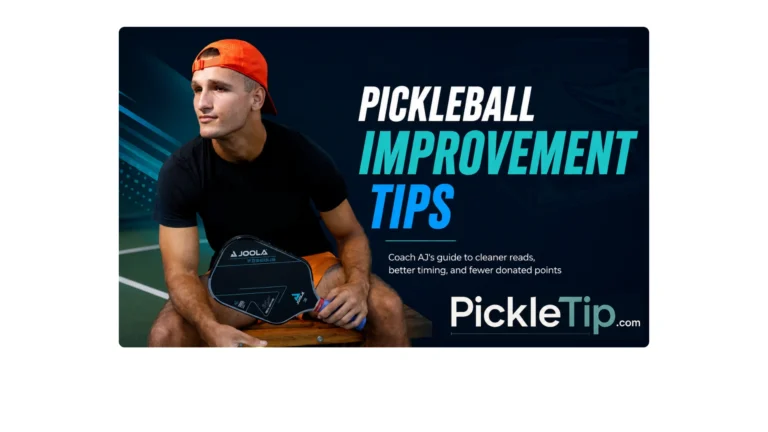 Coach AJ holding a pickleball paddle for a Pickleball Improvement Tips guide
