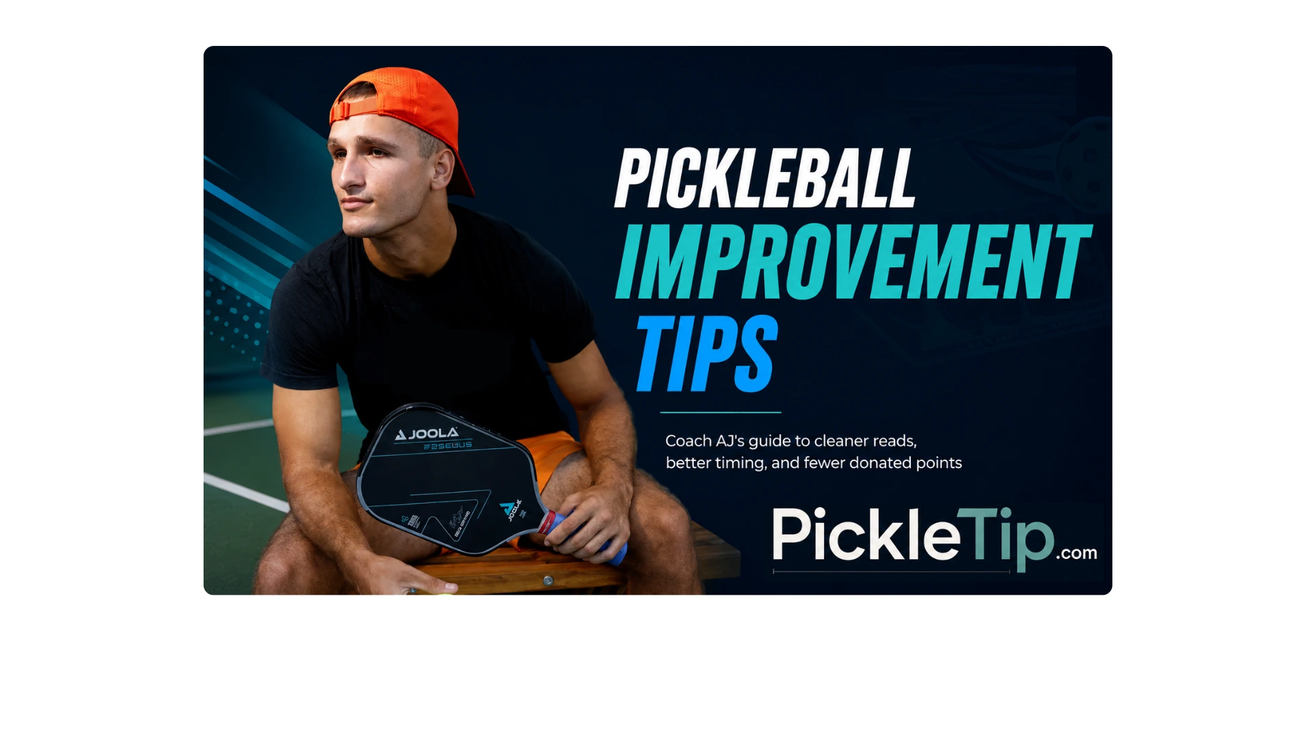 Coach AJ holding a pickleball paddle for a Pickleball Improvement Tips guide
