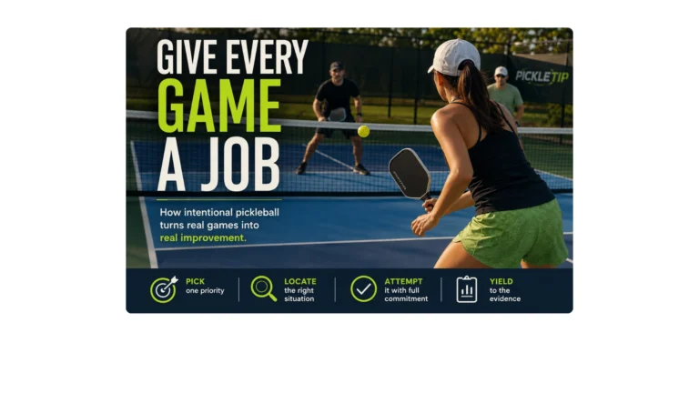 Pickleball player using intentional play during a doubles game