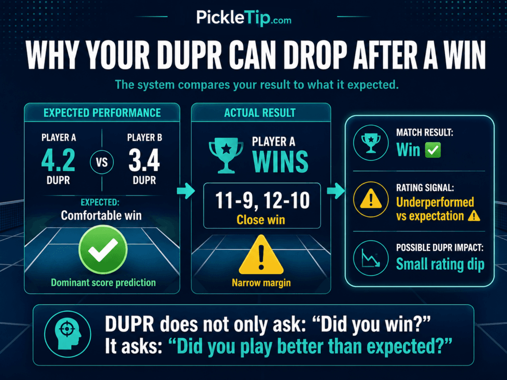 DUPR Drop After Win
