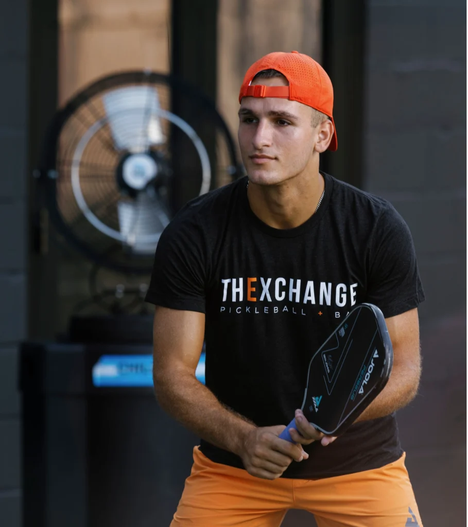 Coach AJ Parfait demonstrating how to set up for a backhand counter.