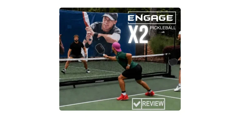 AJ Parfait playing pickleball at the Atlanta PPA tournament with the Engage X2 paddle during live match action