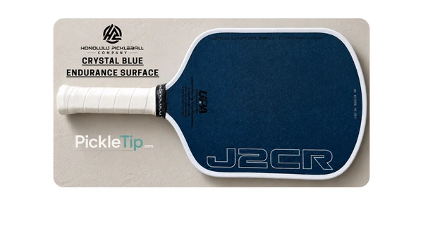 Honolulu J2CR Blue Grit pickleball paddle with Crystal Blue Endurance Surface