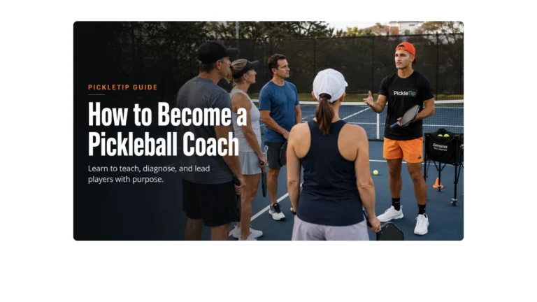 Coach AJ teaching a group of pickleball players during a clinic