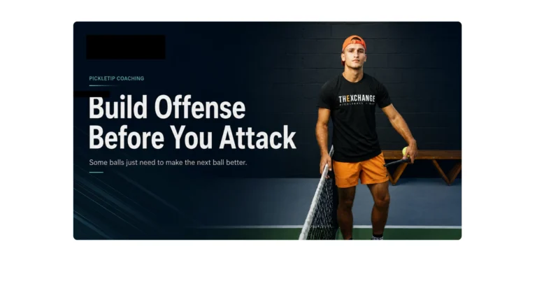 AJ at The Exchange in New Orleans for PickleTip article about building offense before attacking in pickleball