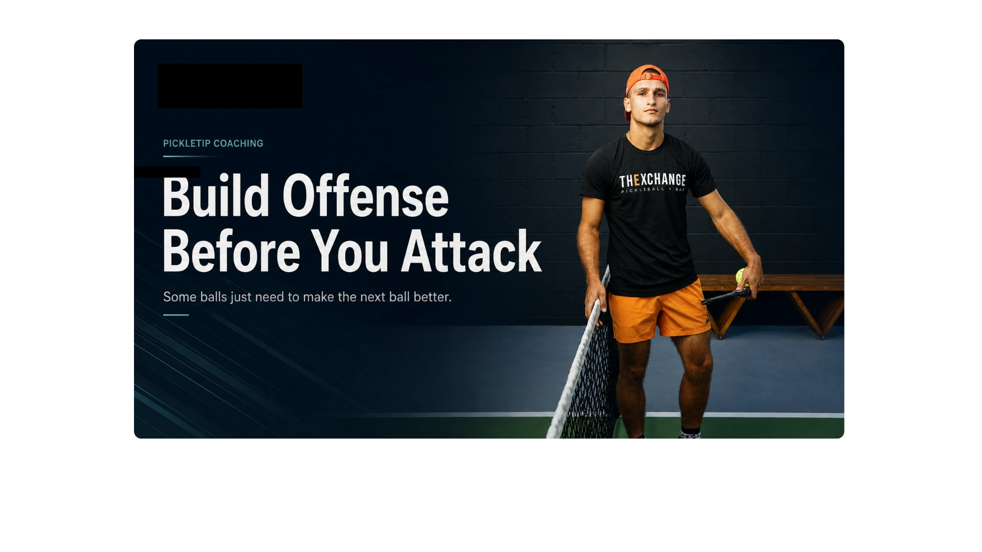 AJ at The Exchange in New Orleans for PickleTip article about building offense before attacking in pickleball
