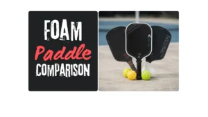 11SIX24 Ultré Power 2, Honolulu J2CR, and Six Zero Coral Pro Hybrid pickleball paddles arranged with pickleballs on a court